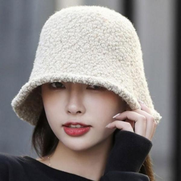 양털 여성 버킷 모자 따뜻한 데일리버킷 겨울 뽀글이