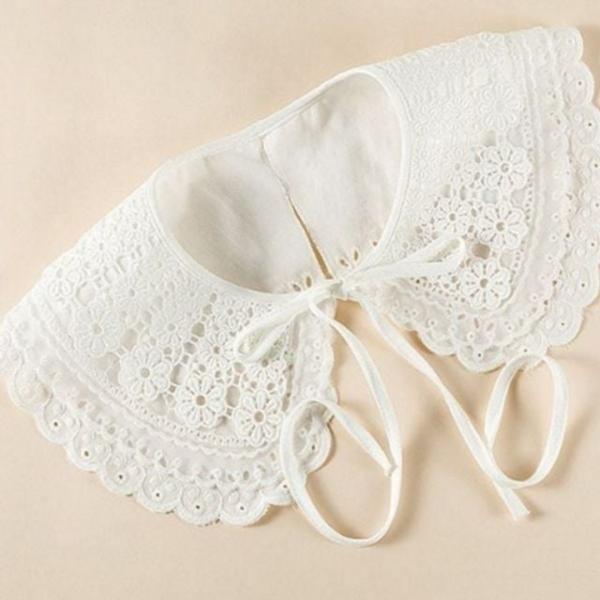 카라 블라우스 펀칭 코디 레이스 셔츠 페이크