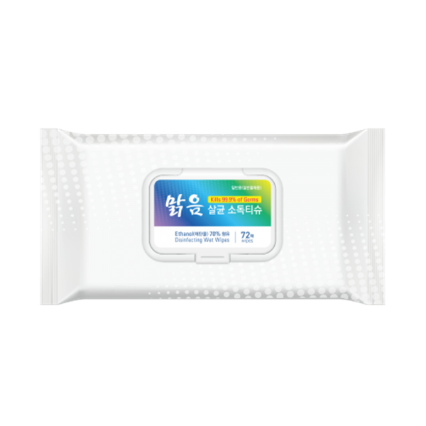 VBS 맑음 살균소독티슈 (72매) (20개 1박스) 70%