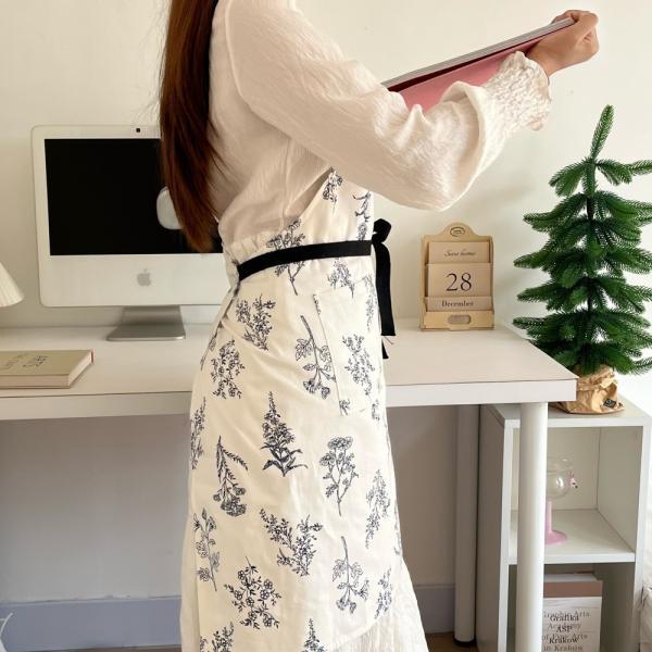 메르올린 내추럴 코튼 앞치마 카페 바리스타 미용실 어린이집 네일샵 주방 에이프런 빅사이즈 린넨