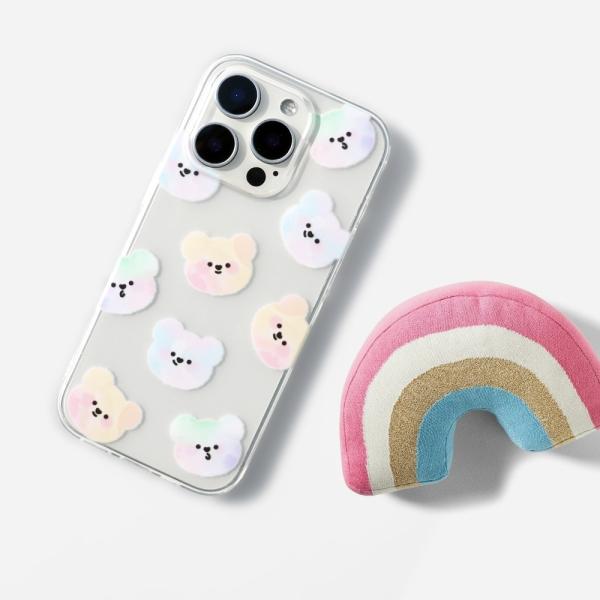 17프로맥스 iPhone17 ProMax 17 프로맥스 iPhone17 ProMax 레인보우 곰 패턴 투명 케이스