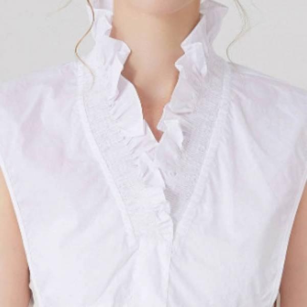 셔링 데일리 캐주얼 디자인 페이크 카라 코디