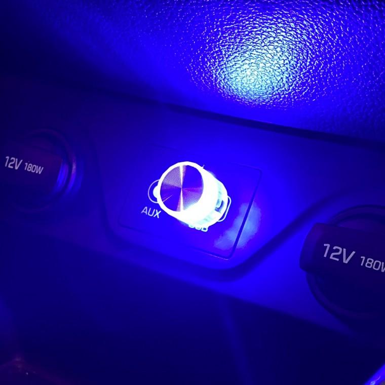 자동차 차량용 LED 미니 USB 무드등 풋등 실내등 조명 블루