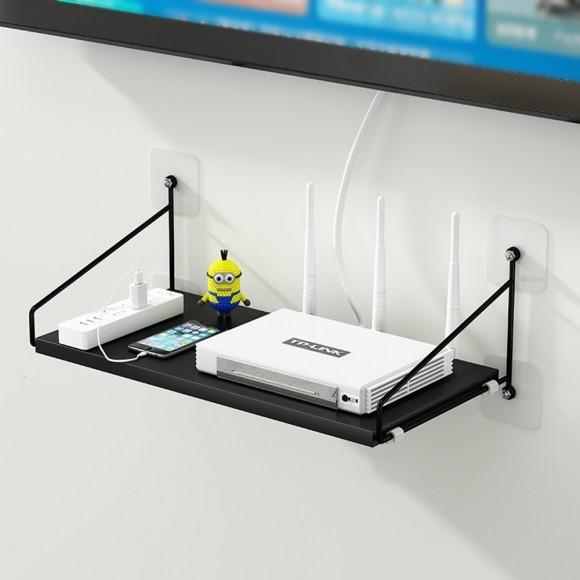 벽고정 공유기 셋톱박스 선반(40cm) (블랙)-DT