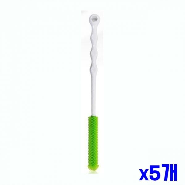 슬림 디자인 실리콘 페트병 브러쉬 긴막대형 x5개 솔