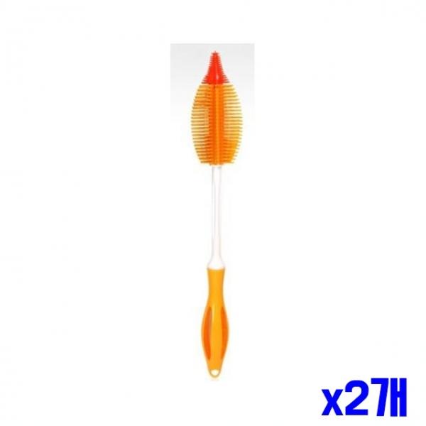 실리콘 투웨이 브러쉬 회전 x2개 주방솔 세척솔 병솔