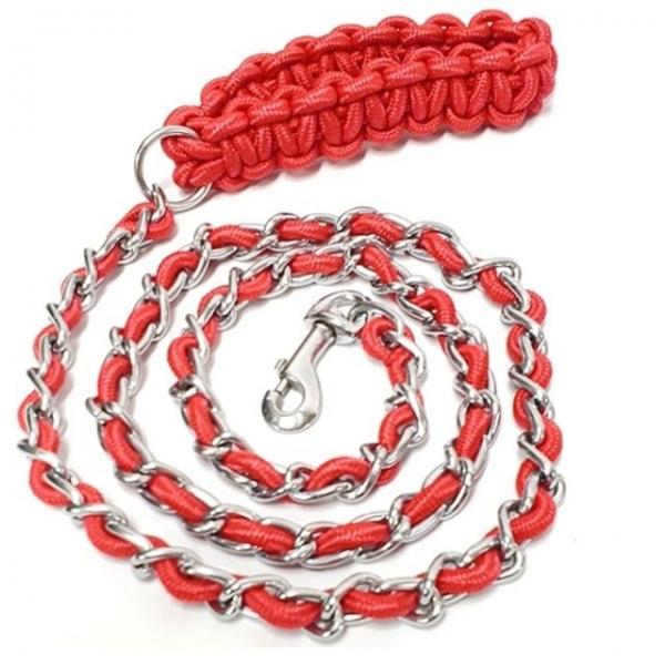 강아지 리드줄 개줄 애견 산책줄 로프 체인 레드