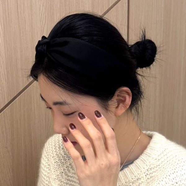 SpaR 꼬임 와이드 헤어밴드 머리띠 블랙 OWJ60323