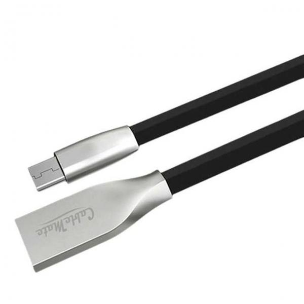 USB2.0 Micro 5P 메탈실버 플랫 고속충전케이블 1.5M
