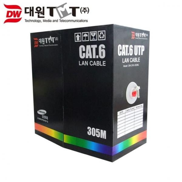 CAT.6 UTP 제작형 랜케이블 305M 회색 (단선)