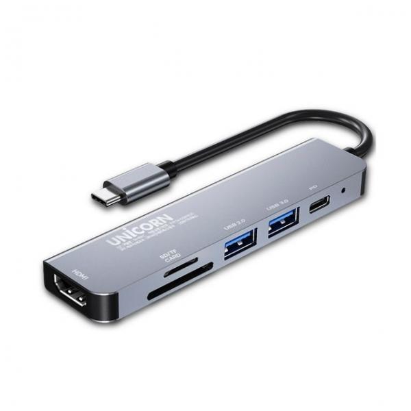 USB3.1 C타입 6in1 USB멀티허브 HDMI 미러링 TH-601C