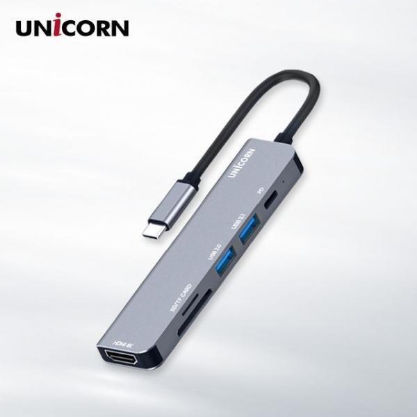 유니콘 6IN1 HDMI USB멀티허브 SD/TF카드리더 TCH-P30