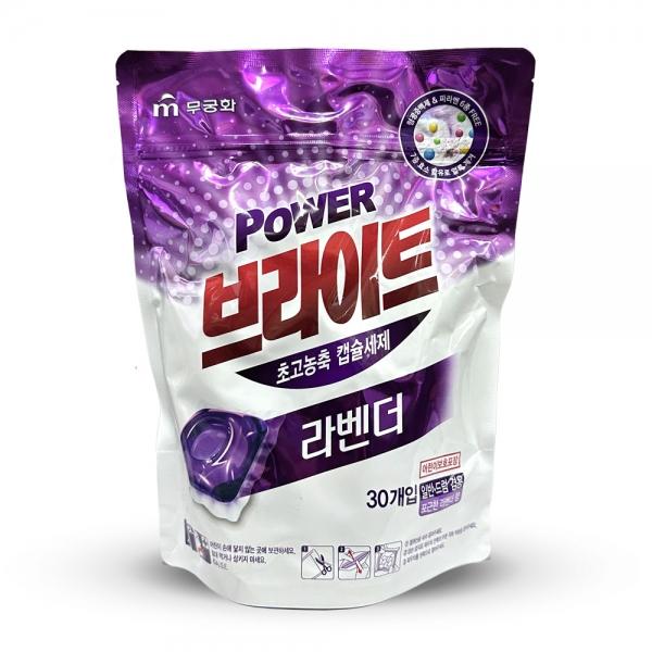무궁화 브라이트 초고농축 캡슐 세제 일반 드럼 겸용 라벤더향 30개입
