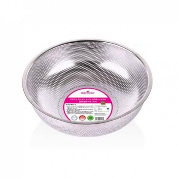 퀸센스 채반 바구니 채소 과일 소쿠리 펀칭볼 27CM