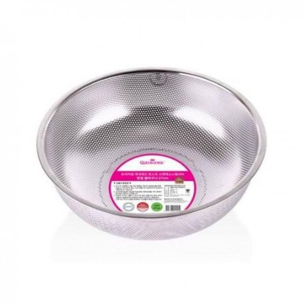 퀸센스 채반 바구니 채소 과일 소쿠리 펀칭볼 24CM