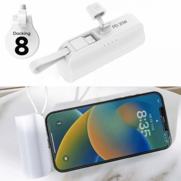 컴우드 보조배터리 스마트폰배터리 PD20W 2Way 5000mAh 도킹형 배터리 8