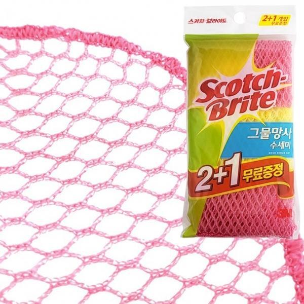 3M 그물망사 수세미(2+1개) 300x300 설거지 주방 세척