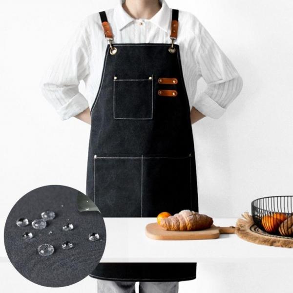 카페 주방 앞치마 보육 교사 바리스타 방수 허리 커버 롱앞치마 허리띠 데님 캔버스 공방