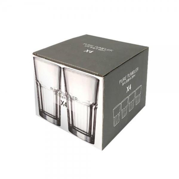 베이직 투명 유리컵 280ml 4p 가정용컵 주방컵 물컵