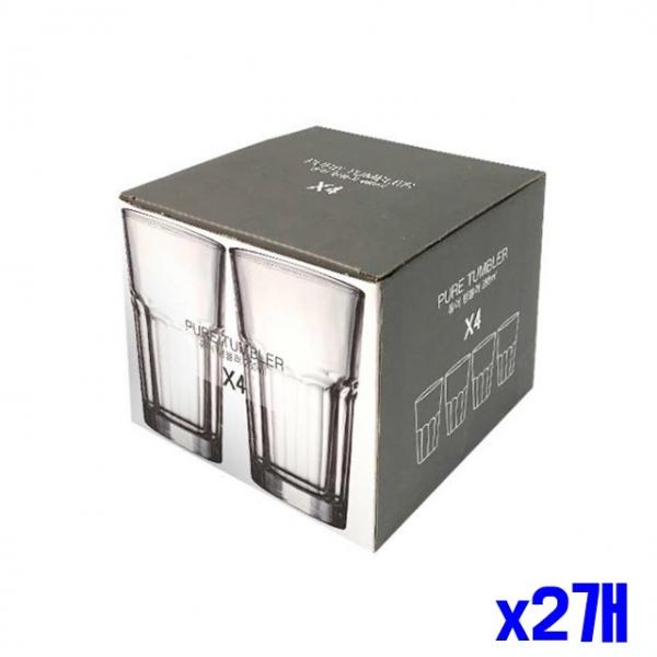 베이직 투명 유리컵 280ml 4p x2개 가정용컵 주방컵
