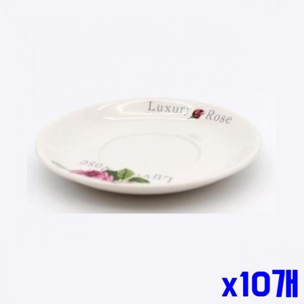 장미 프린팅 커피받침 130x20mm x10개 주방식기 접시