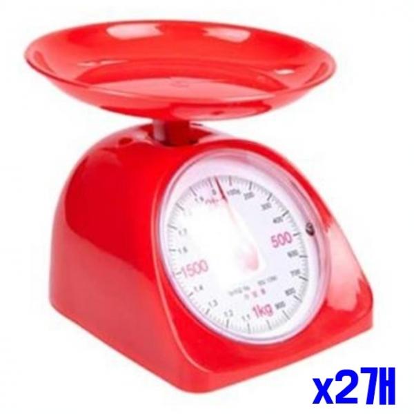 아날로그 주방용 저울 2kg 레드 x2개 계량저울