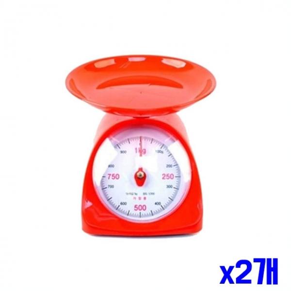 아날로그 주방용 저울 1kg 레드 x2개 주방저울