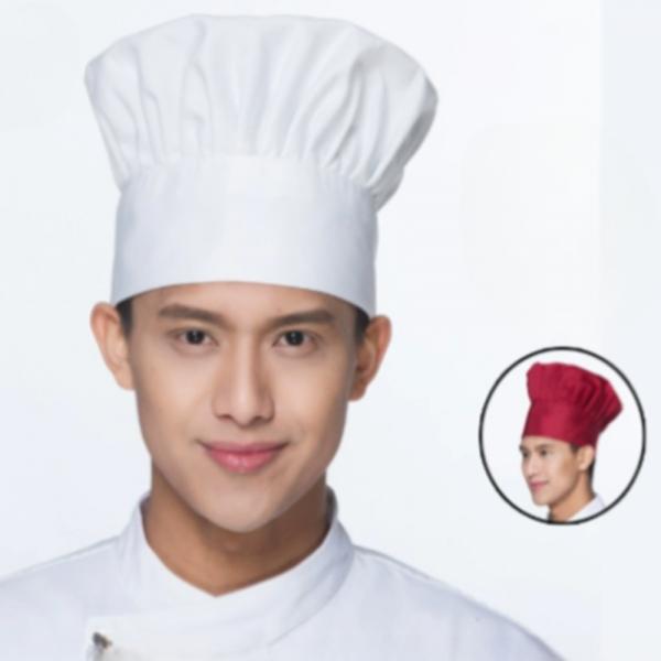 남자 조리 용 주방모자 요리사 위생 모자 화이트 레드