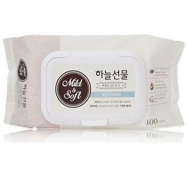 하늘선물 물티슈 100매 캡형 10개 행사 단체 선물