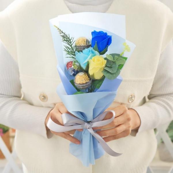 쁘띠 페레로 로쉐 꽃다발 블루 초콜릿 사탕 선물 부케