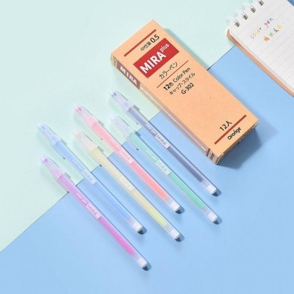예쁜 필기 0.5mm 중성펜 컬러 볼펜 세트(12색) 선물펜 색볼펜 컬러펜 얇은 필기펜