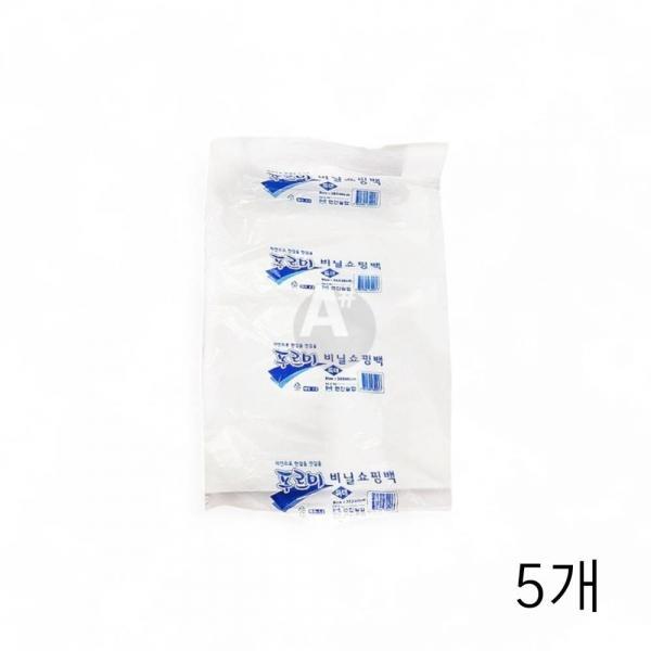푸르미 손잡이 비닐봉투 흰색 특대 (38x46Cm) 70매 X 5개 배달봉투 포장비닐