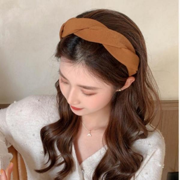 반다나 꼬임 헤어밴드 심플 고급 터번 새틴 머리띠 예쁜 헤어 여자