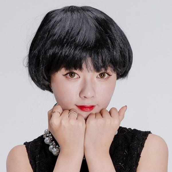 파티가발 바가지가발 블랙 레트로가발 코믹 공연