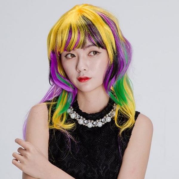 롱샤기 가발 무지개 파티가발 파티소품 할로윈 이벤트