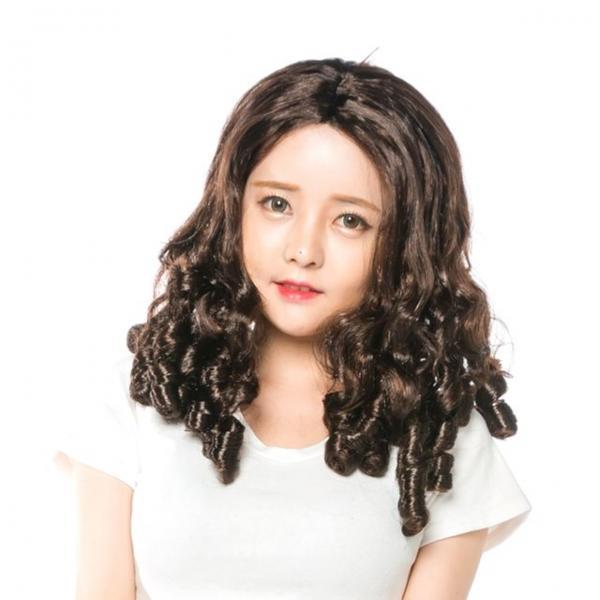 다크브라운 웨이브 가발 여장 파티가발 행사 공연
