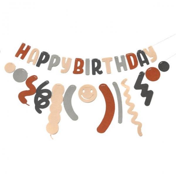 펠트 생일 파티 가랜드 세트 브라운 행사 장식 배너