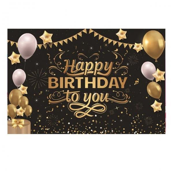 럭셔리 생일 현수막 대형 블랙파티 A타입 장식 배너