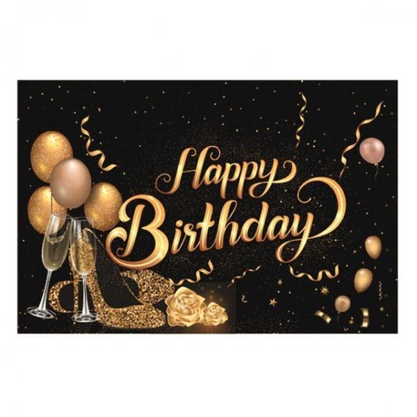 럭셔리 생일 현수막 대형 블랙파티 C타입 장식 배너