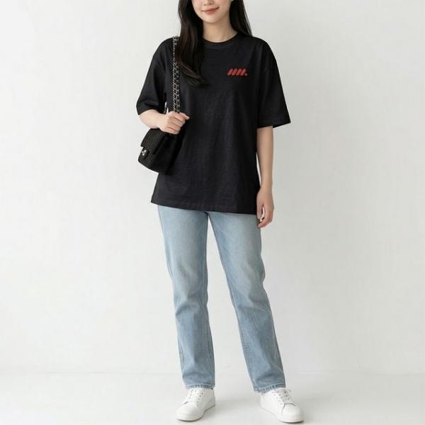FLS-1007261 데일리 루즈핏 순면 반팔 티셔츠 기본티 캐주얼