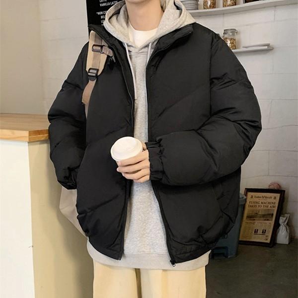남성 데일리 사선 포인트 블랙 패딩 점퍼 IS-JP03