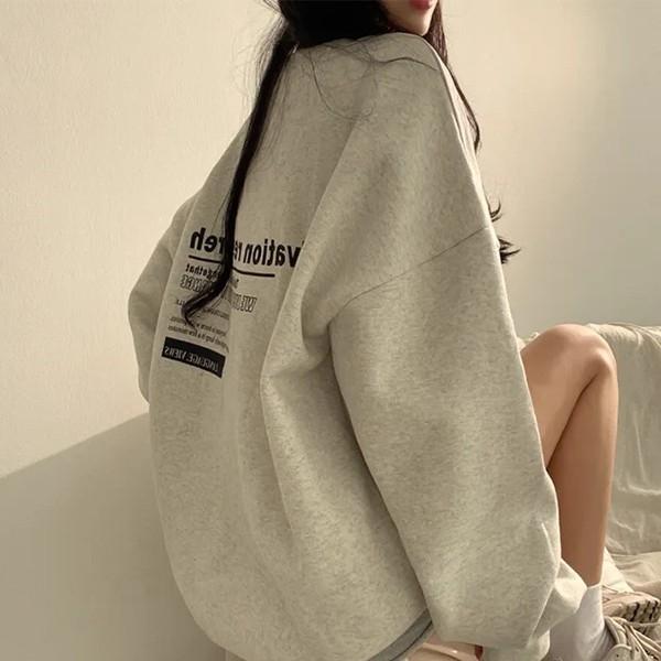 무드 레터링 포인트 여성 4컬러 모던 맨투맨 LK-TA15