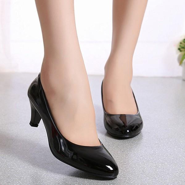 여성 에나멜 슈즈 5컬러 데일리 펌프스힐 P998-1N
