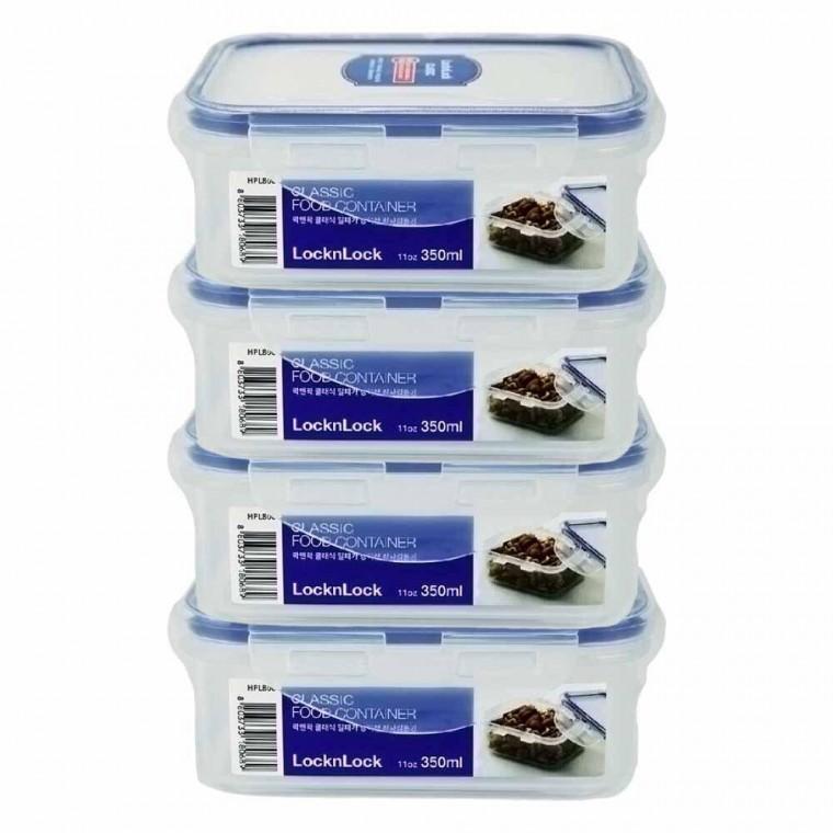 락앤락 클래식 직사각용기 350ml 4개입(180689)