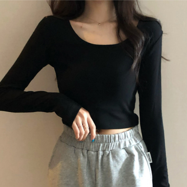 티셔츠 크롭 슬림핏 루즈 캐주얼 여자 LKT526 여성