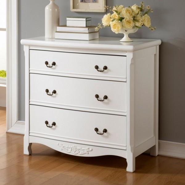 수납장 서랍 900 화이트 가구산책 3단 엔틱 B2817 원목