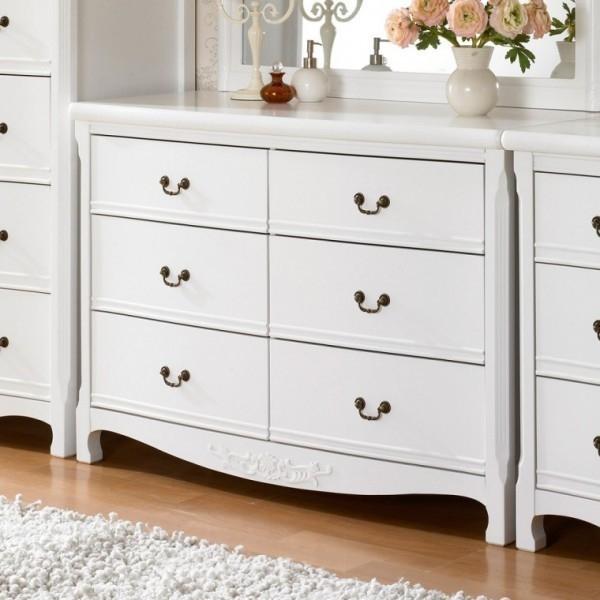 서랍 엔틱 원목 수납장 화이트 B2815 와이드 가구산책