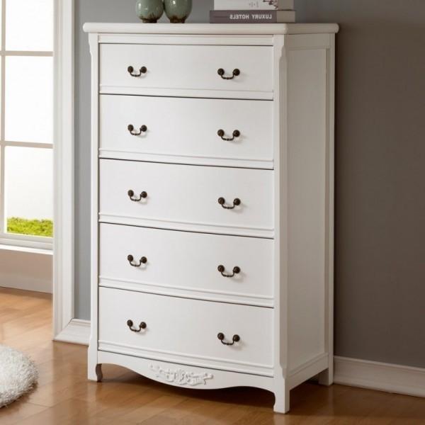 수납장 가구산책 엔틱 원목 서랍 5단 화이트 B2814 900