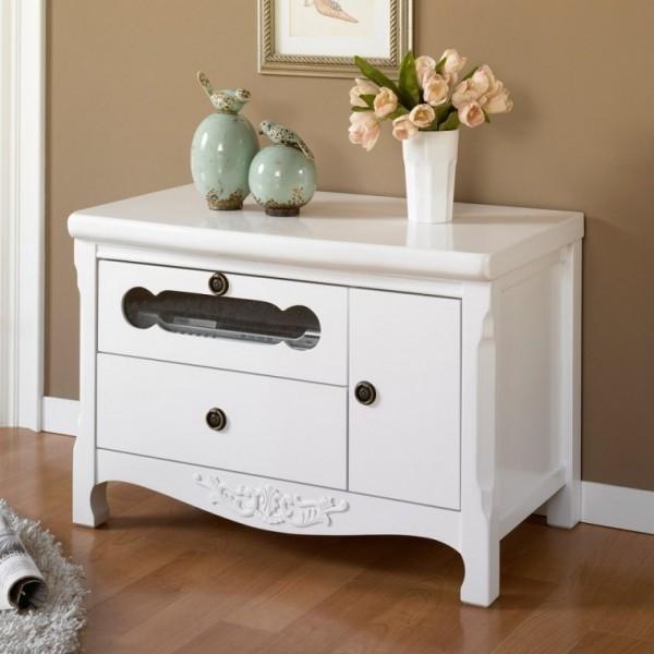 심플 원목 800 B2788 가구산책 엔틱 거실서랍TV장 화이트