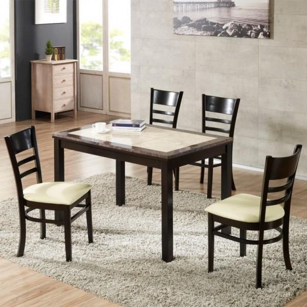 웬지 식탁 세트 가구산책 B4334 대리석 4인용